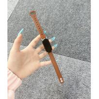 Applicable to Xiaomi Mi Band 9 strap color matching thin double nail buckle Xiaomi Mi 10/8 leather advanced replacement strap wristband band compatibility: xiaomi mi band 8/9/10/nfc gray