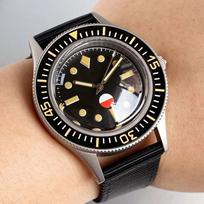 New Tandorio 40mm Retro 50-Fathoms Diver Watches For Miyota 8215 Movement Sapphire Crystal Glass 200m Waterproof Green Lume Dial Miyota 8215 black