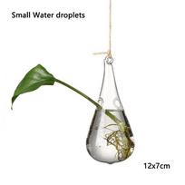 Creative Garden Supplies Home Decoration Plant Pot Terrarium Container Hanging Glass Glass Vase Small Water droplets(12x7cm)