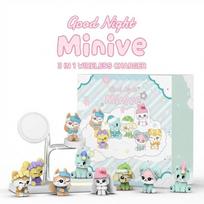 IVE MINIVE x KT Collaboration 3-in-1 Wireless Charger Luxury Package Set with 4-Piece Figure Set white