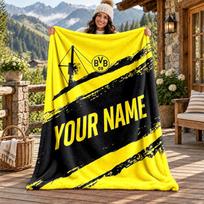 BVB Individualus Pavadinimas Flanelinis Antklodė Asmeninė Minkšta Šilta Pliušinė Antklodė Pritaikyta Dovana Šeimai Draugams 80cmx120cm yellow