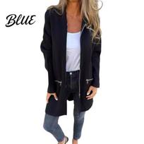 Zipper Pockets Coat Women Jacket Windbreaker Style Hooded Drawstring Waist Zippered Solid Color Zip-up Thermal XXXL juoda