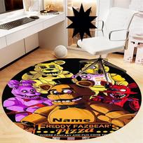 Custom Name Five Nights at Freddy's Printed Round Rug Carpet Chair Rug Area Rug Entryway Doormats,for Office Chair Living Room Bedroom Kitchen Room. 100cmx100cm