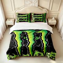 Monster Energy (14) 3pc set soft and comfortable an ideal gift for family and friends Includes one duvet cover and two pillowcas 140cmx200cm