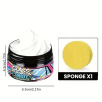 Car Glass Renovation Paste – Auto Windshield Polishing Compound, Glass Scratch & Oil Film Remover W/ Sponge for Clear Vision 50G yellow
