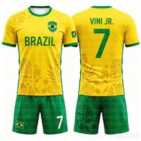2026 Specialus Neymar 10 ir VINI JR Futbolo Marškinėlių ir Šortų Rinkinys, Galima įsigyti tik Viršutinę Dalį, Brazilijos Gerbėjams 2 dalių Rinkinys Vasarai Vaikams 160