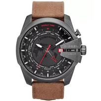 Diesel Men's Mega Chief Quartz Watch Black Dial Leather 51mm DZ4306 black