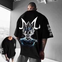 Dragon Ball Vegeta 2026 Anime Printed T-Shirt, Japanese Fashion, Men's and Women's Breathable T-Shirt, Men's Tops S gray