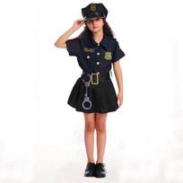 2025NEW Police Cosplay For Boys Girls Halloween Costumes Police Woman Fancy Role Play Kids Performance Show L(130-140cm)