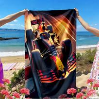 Red Bull Racing Print Beach Towel, Versatile Lightweight Absorbent Beach Towel for Pool Surf Yoga Bathroom, Perfect Birthday Holiday Gift 70cmx140cm(27x55inch)