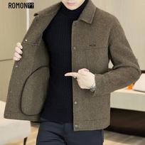 ROMON Men's Premium Wool Blend Coat 185 chaki
