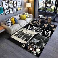 Rock Music Area Rug, Nirvana Linkin Park Slipknot Collage Vintage Band Posters Print, Music Fan Decor, Non-Slip Mat 70x100cm( 27x39in )