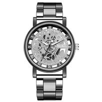 Free Shipping New Fashion Women Hollow Skeleton Faux Mechanical Watch Ladies Metal Mesh Quartz Watches For Gift Relogio Feminino gray