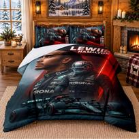 Lewis Hamilton Pattern Bedding 3Pcs Set Bed Sheet And Pillowcases For Indoor Bedroom 140cmx200cm