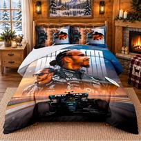 Lewis Hamilton Pattern Bedding 3Pcs Set Bed Sheet And Pillowcases For Indoor Bedroom 180cmx210cm