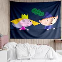 Ben and Holly's Little Kingdom Tapestry for Bedroom Aesthetic Classroom Tapestries Wall Hanging for Living Room Dorm Office,Ideal Creative Gift 180cmx230cm