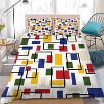 Aesthetic Art P-Piet-Mondrian Bedding Set Aesthetic Art Duvet Cover Double Twin Full Queen King Adult Kids Bedclothes Quilt Cove 140x200cm-2pcs
