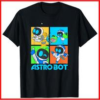 Ripple Junction x Astro Bot Rescue Mission Fighting Pose Black Cotton T-Shirt 150 blue