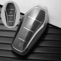 New Soft Transparent TPU Car Key Case for BYD Atto 3 Han EV Dolphin 4 Buttons Remote Control Protect Cover Auto Accessories gray
