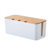 Large Cable Management Box – Wooden Style Cord Organizer and Cover for TV Wires, Computer, USB Hub and Under Desk Power Strip – S balta