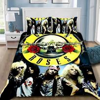3D Print G-Guns N R-Roses Bedding Set Soft Comforter Cover With 1/2pcs Pillow Shams For Kids Adults Microfiber Quilt Cover 100x135cm 3pcs yellow