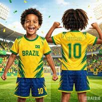 Neymar Nr. 10 Brazilijos gerbėjų futbolo marškinėlių ir šortų 2 dalių komplektas, greitai džiūstanti kvėpuojanti futbolo uniforma, vaikams, atitinkantis gimtadienio dovana 140