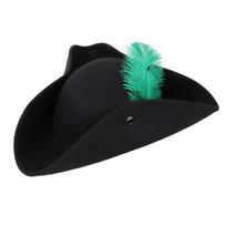 Feather Decorated Pirate Captain Hat Wide Brim Pirate Headwear Halloween hat  Role-Play Activities