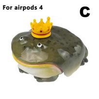 Ugly Frog Earphone Case For Airpod Cute Funny Pink Bow Frog Handmade Earphone Protective Cover Creative Design Gift For Friends C gray