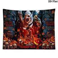 Terrifier Horror Wall Tapestry Aesthetic Wall Hanging Printed Fabric Blanket Decorative Tapestries for Bedroom Living Room Home Decor 100cm x 150cm