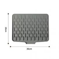 Silicone Anti-slip Kitchen Drying Mat & Cutting Board Shock Absorber pilka spalva