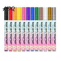 12 Color Nail Pens 12/24Pcs Gel Acrylic Paint Water-based 0.5MM DIY Art Quick Pen Markers Point Graffiti 12pcs gray