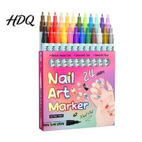 12 Color Nail Pens 12/24Pcs Gel Acrylic Paint Water-based 0.5MM DIY Art Quick Pen Markers Point Graffiti 24PCS