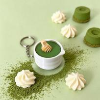 Milk Tea Matcha Series Fidget Keychain Japanese Style Keyboard-Style Chocolate Keyboard Keychain Creative 3D Printed A3 beige