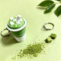 Milk Tea Matcha Series Fidget Keychain Japanese Style Keyboard-Style Chocolate Keyboard Keychain Creative 3D Printed A7 beige