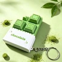 Milk Tea Matcha Series Fidget Keychain Japanese Style Keyboard-Style Chocolate Keyboard Keychain Creative 3D Printed A6