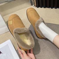 Winter cotton shoes women's soft sole soft surface velvet warm snow mother shoes one pedal cloth shoes 39