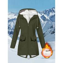 Women's 3-in-1 Waterproof Hiking Jacket 2 Pieces Outdoor Winter Autumn Outdoor Waterproof Coat S armijos žalia spalva