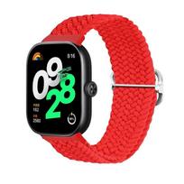 Nylon Strap For Xiaomi Mi Band 10 7 9 8 Pro Elastic adjustable Braided solo loop Replacement Bracelet Correa Redmi watch 4 5 6 Miband 9 8 pro raudona