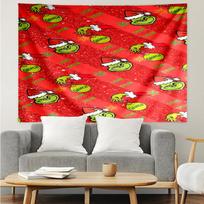 Grinch Print Tapestry, Backdrop, Easy Setup, Ideal for Bedroom, Office & Living Room, with Aesthetic Wall Hanging Decor. 100cmx150cm