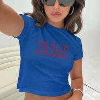Kiss All The Time Harry Baby Tee Style TShirt, Top Disco Album Merch Occasional Tour Concert Shirt, 1D Directioners Fan Gift Tee 140 blue
