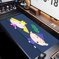 Ben and Holly's Little Kingdom Theme Premium Non-slip Mouse Pad with Stitched Edges,Durable Rubber Material,for Desktop & Gaming Great Gifts 50cmx100cm
