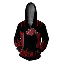 Naruto Akatsuki Cosplay Hoodie 3D Print Casual Sweatshirt Teen Boys 5XL black