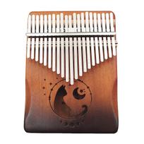 Miwayer 17/21 Keys Cat Kalimba Thumb Piano, Mahogany Wood, Beginner Musical Instrument with Bag & Tuning Kit