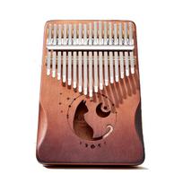 Miwayer 17/21 Keys Cat Kalimba Thumb Piano, Mahogany Wood, Beginner Musical Instrument with Bag & Tuning Kit