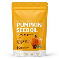 Pumpkin Seed Oil with Saw Palmetto Softgels 1000 mg – Cold Pressed Natural Formula – 300 Capsules 1PACK