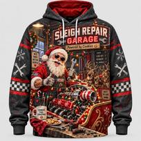 Funny Santa Christmas Hoodie 3D Print Karaoke Sleigh Repair Laundry Snack Holiday Party Pullover Winter Streetwear Gift 5xl gray