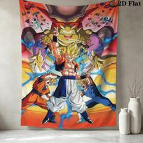 Son Goku Wall Tapestry Aesthetic Wall Hanging Printed Fabric Blanket Decorative Tapestries For Bedroom Living Room Home Decor 100cm x 150cm black