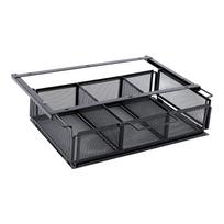 under Desk Drawer Basket Table Storage Shelf Sliding Hanging for Pantry Cupboard gray