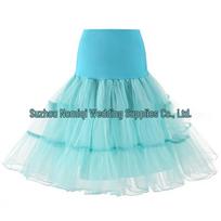 Retro Boneless Mesh Wedding Tutu Skirt Petticoat in Bold Colors M (65 cm length) mėtų žalios spalvos