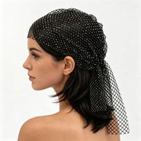 Cirkonio Galvos Skara Moterims, Blizganti Kristalinio Tinklelio Galvos Apdangalas, Blizganti Bandana Plaukų Skara vakarėliui, festivaliui, naktiniam klubui brown